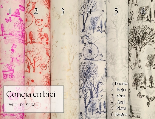 PAPEL DE SEDA CONEJA EN BICI